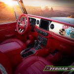 Jeepster Beach’s custom interior features low-back bucket seat