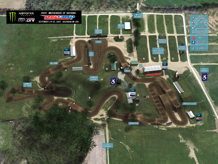 MOTOCROSS OF NATIONS 2022 Entry list, track map, drone round Redbud