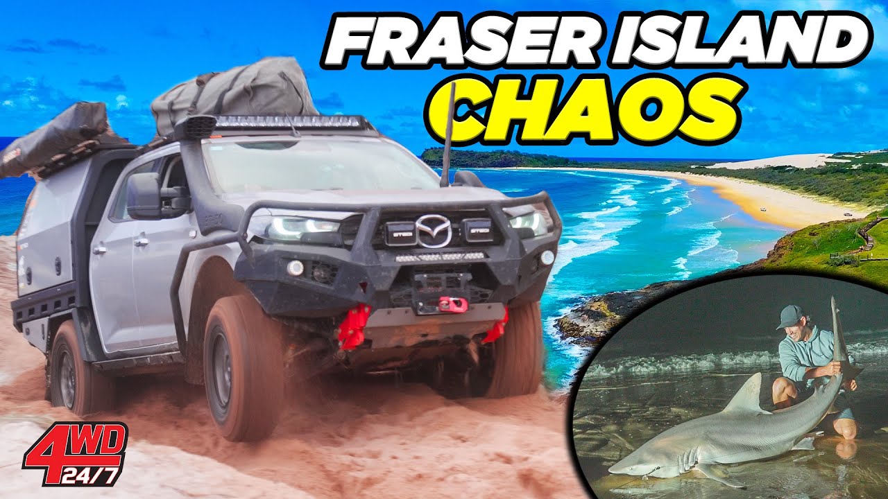 Rolled 4WD on Fraser Island – CRAZY recovery on Ngkala Rocks + Shark ...