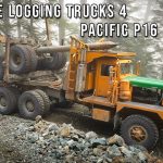 Extreme Logging Trucks 4 Pacific P16 12v71 and Wagner Logstacker!