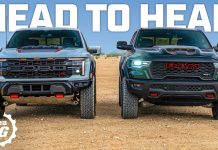 🇺🇸 New 777hp Ram TRX SRT vs 720hp Ford Raptor R: Drag Race, Jumps & Whoops! | 4K
